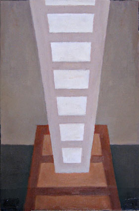 Kathy Keler, "Call and Answer," 2009, acrylic and alkyd on wood, 9" x 6"