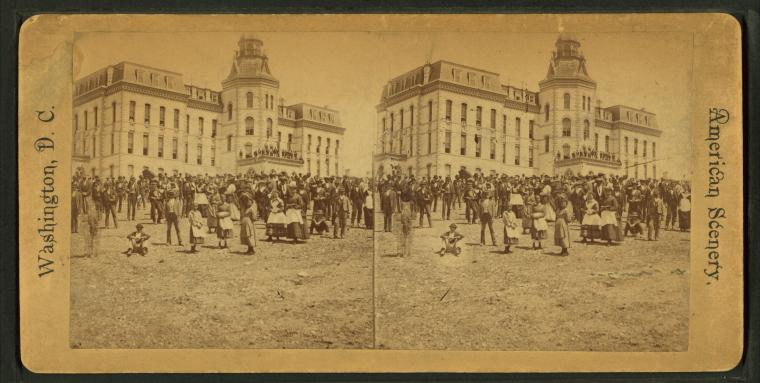 Early stereograph photo of Howard University