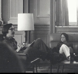 Bruce Andrews and Lee Lally, c. 1970, Trinity College, Washington, DC. Photo courtesy of Michael Lally.