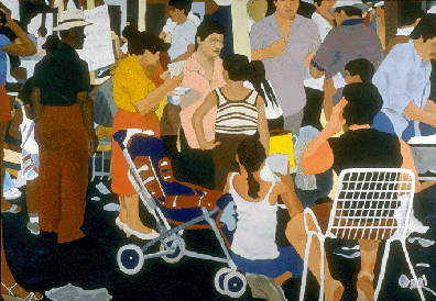 Eglon Daley, "Spanish Fest," 64" x 96", acrylic on canvas